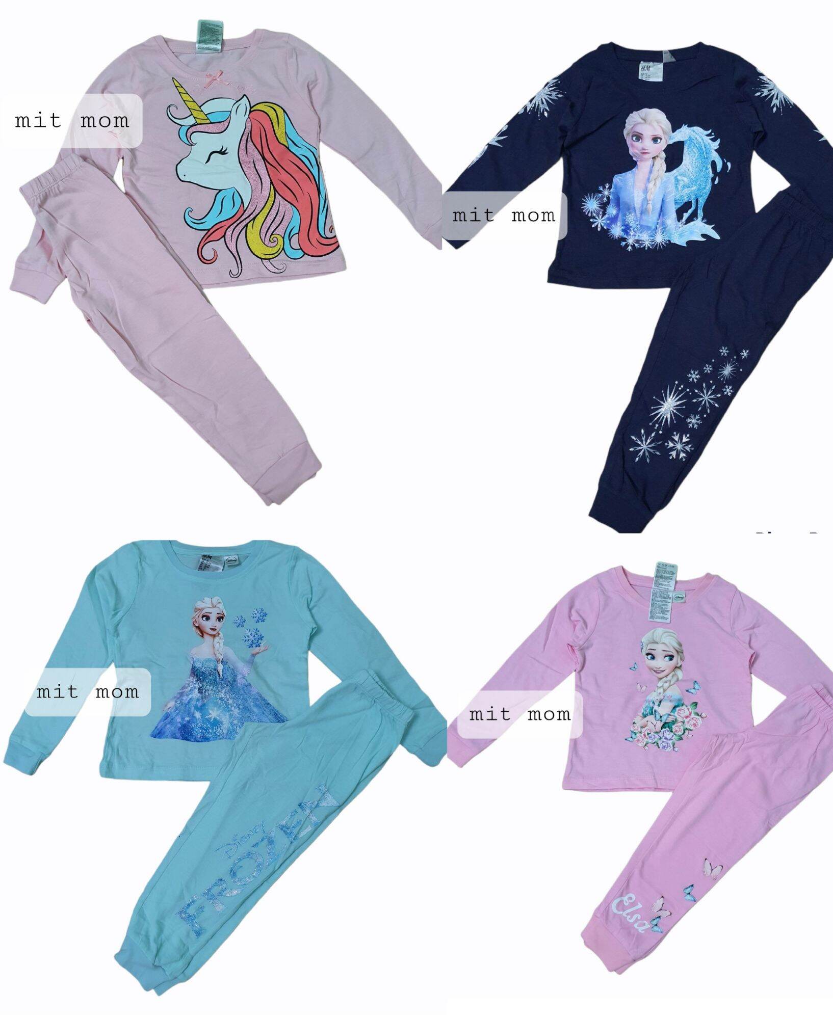 Bộ công chúa elsa cotton dài tay cho bé 2 - 10 tuổi , bộ pony bé gái