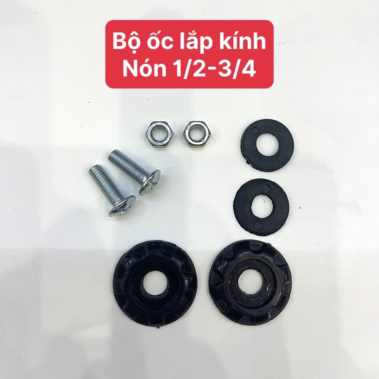 Bộ ốc lắp kính nón bảo hiểm 1/2 và 3/4