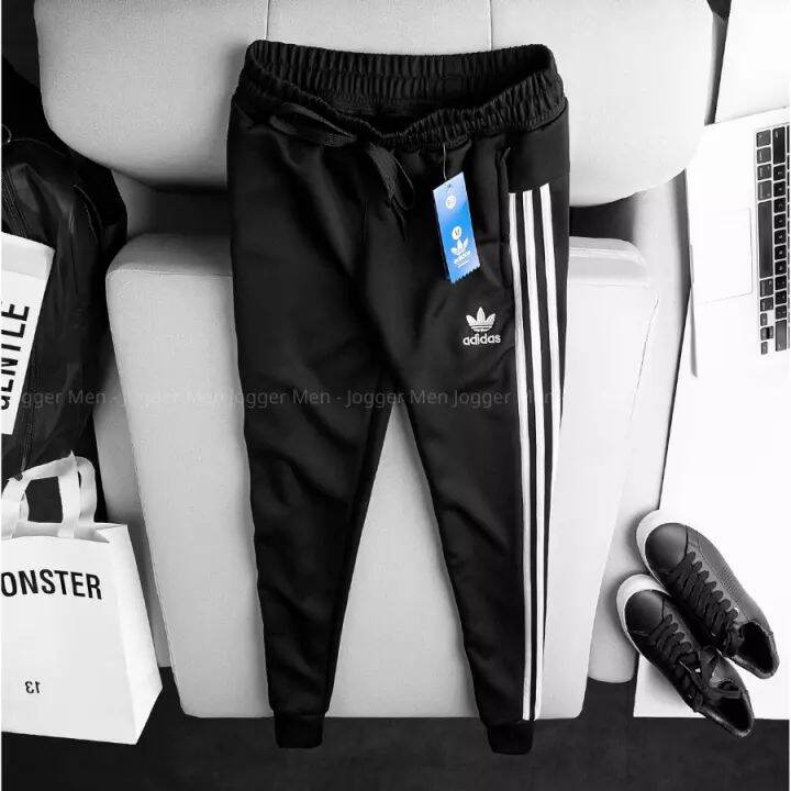 Quần Jogger Thể Thao Nam 3 Sọc Ống Bo, Chất Thun Polyester Dày Dặn Co Giãn, Thể Thao Năng Động Trẻ Trung