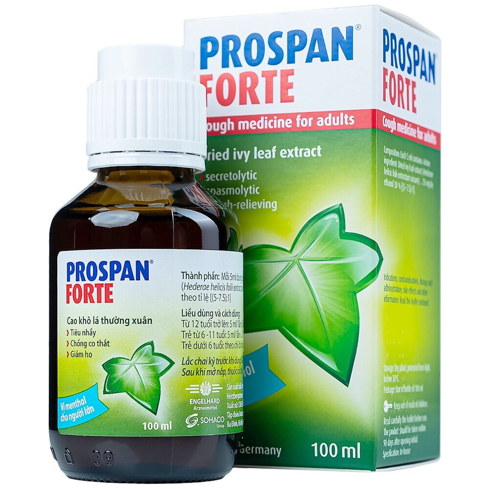 Siro ho Prospan Forte, viêm phế quản chai 100ml