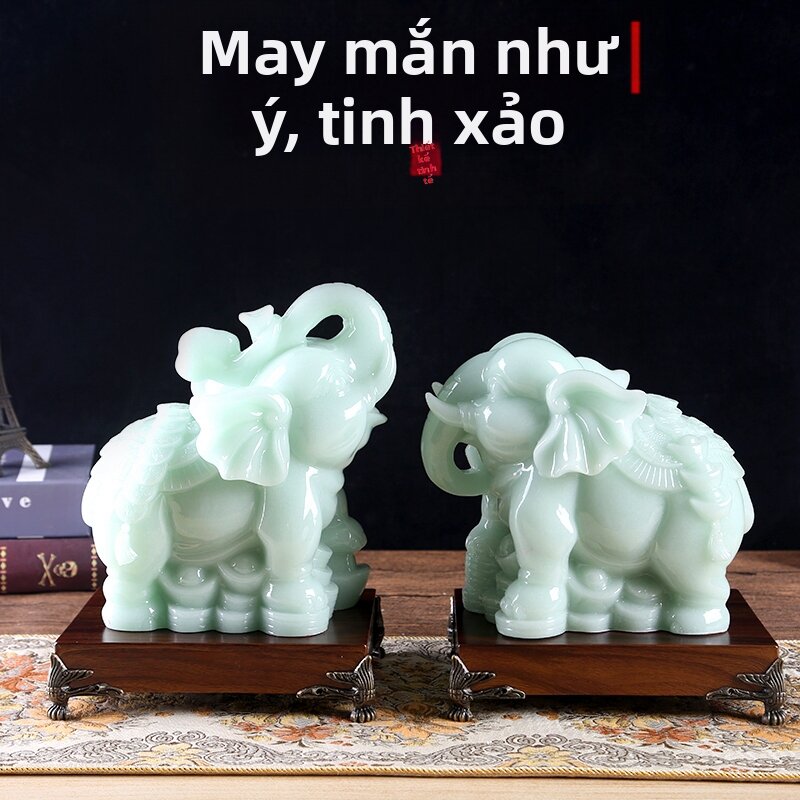 JINLIJIA | Jade Fung Shui Lucky Pair Decorative Items 1 Set