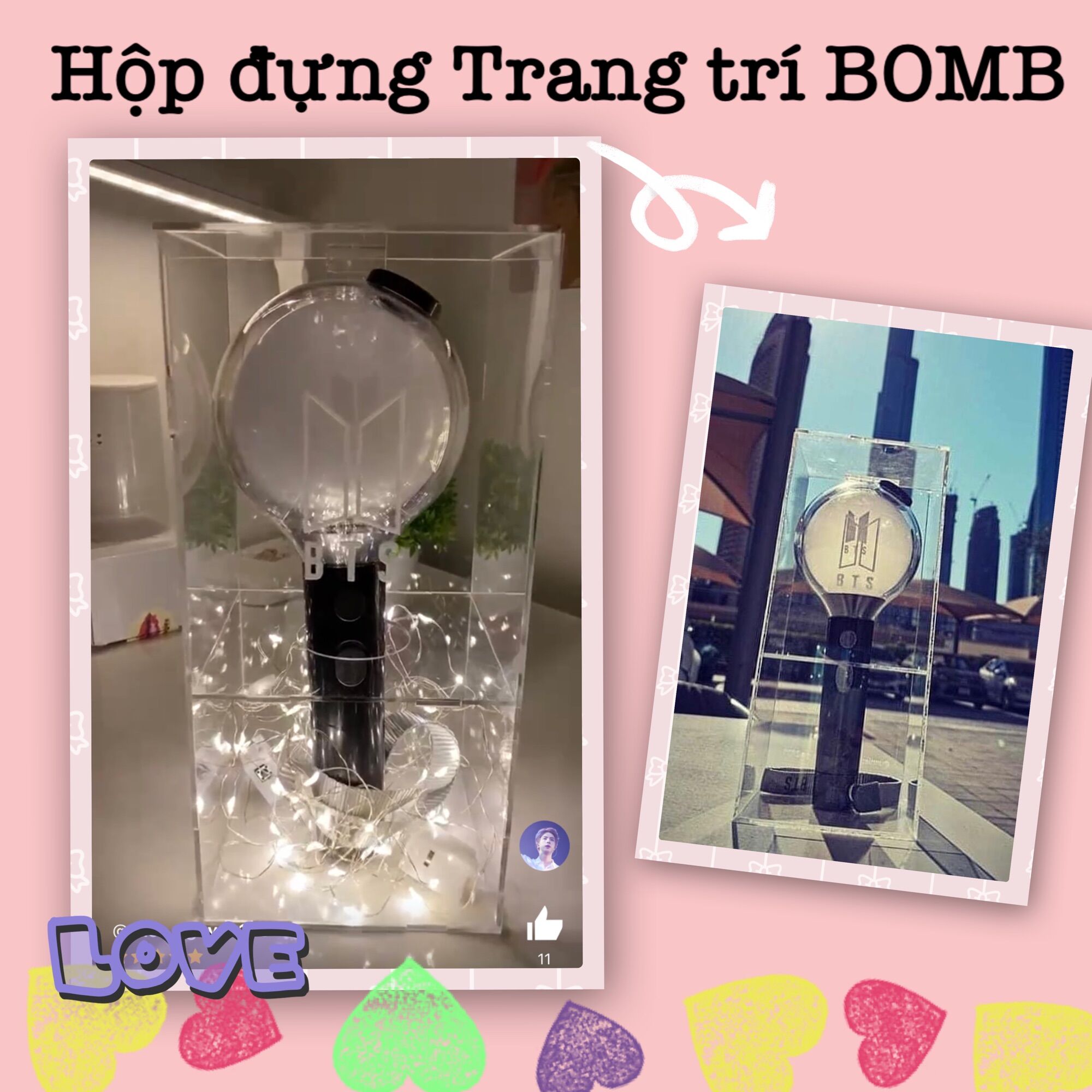 Hộp đựng trưng bày trong suốt Bomb - Cửa hàng Kpop