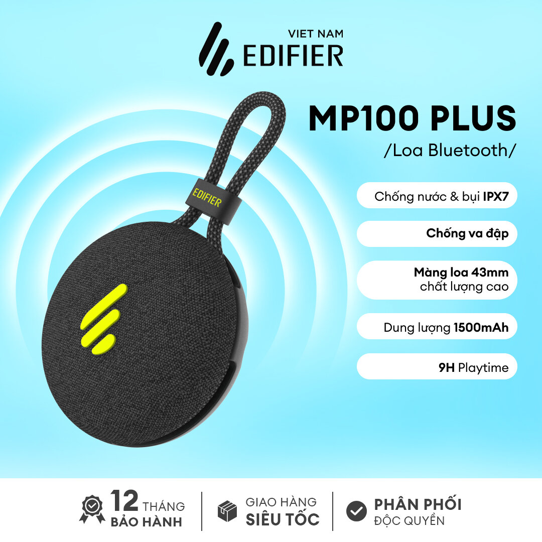 Loa Không dây Bluetooth 5.3 EDIFIER MP100 Plus | Chống va đập chống bụi | Công suất 5W | Chống nước 