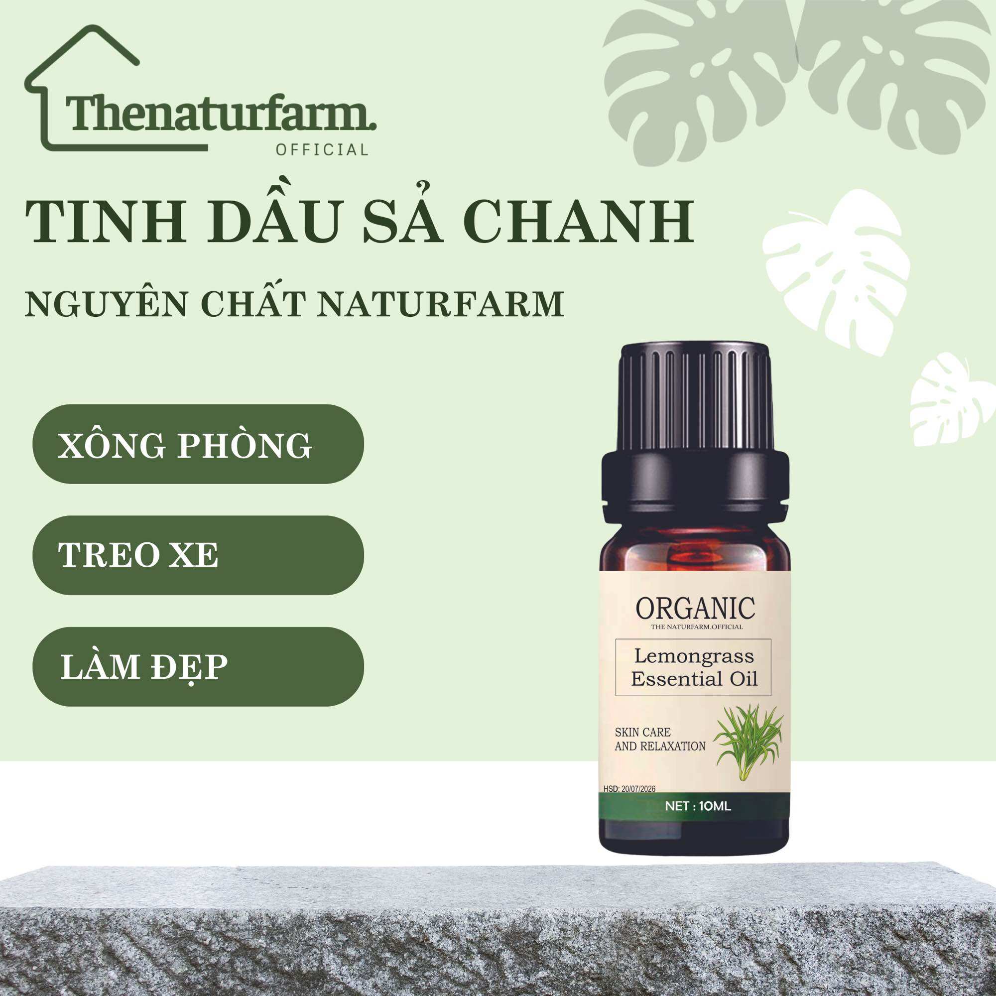 Tinh dầu sả chanh 10ml nguyên chất organic
