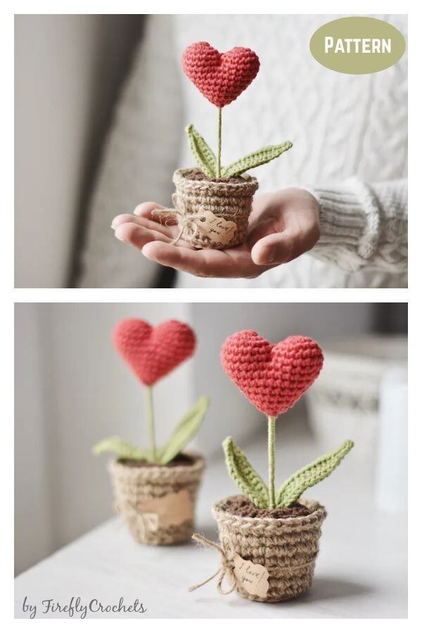 Chậu hoa len Handmade