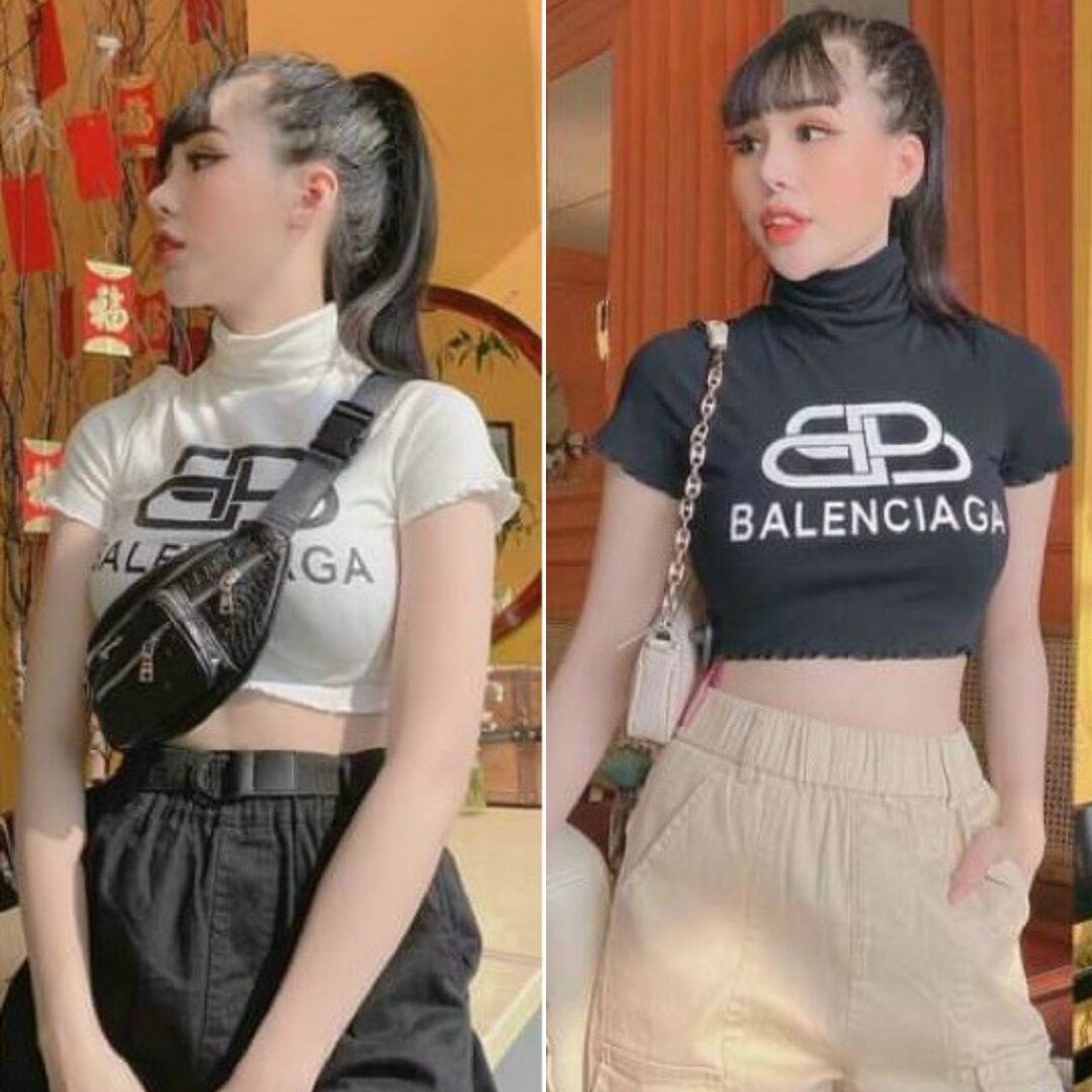 Áo cổ lọ croptop balenn