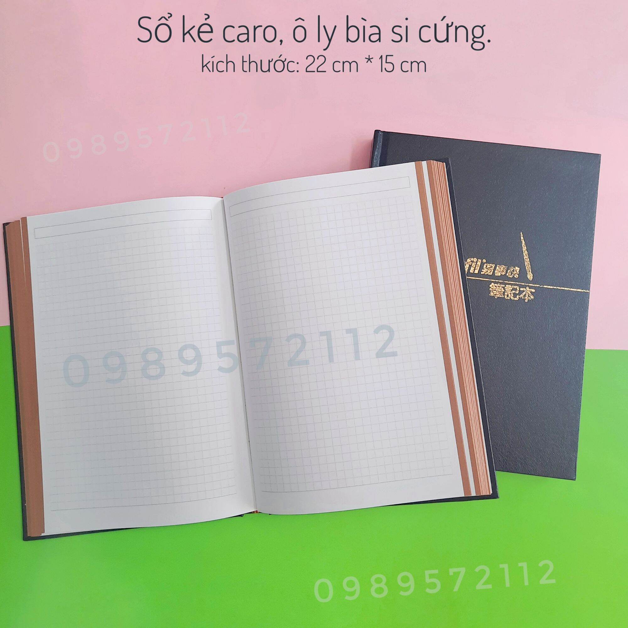 Sổ kẻ caro,oly bìa si cứng A5.