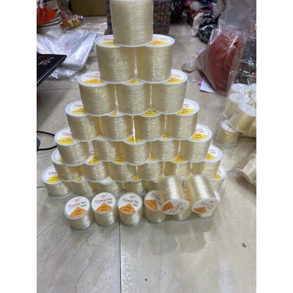 [HCM]Cuộn dây cước thun co giãn màu trắng size số 8, 10,12