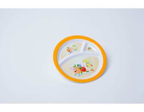 Khay Cơm 3 Ngăn Lớn Cho Bé (Giao Ngẫu Nhiên), Khay Tập Ăn, Khay Nhựa Melamine Dày Dặn, Chắc Chắc, Dễ Vệ Sinh MTA-MART2