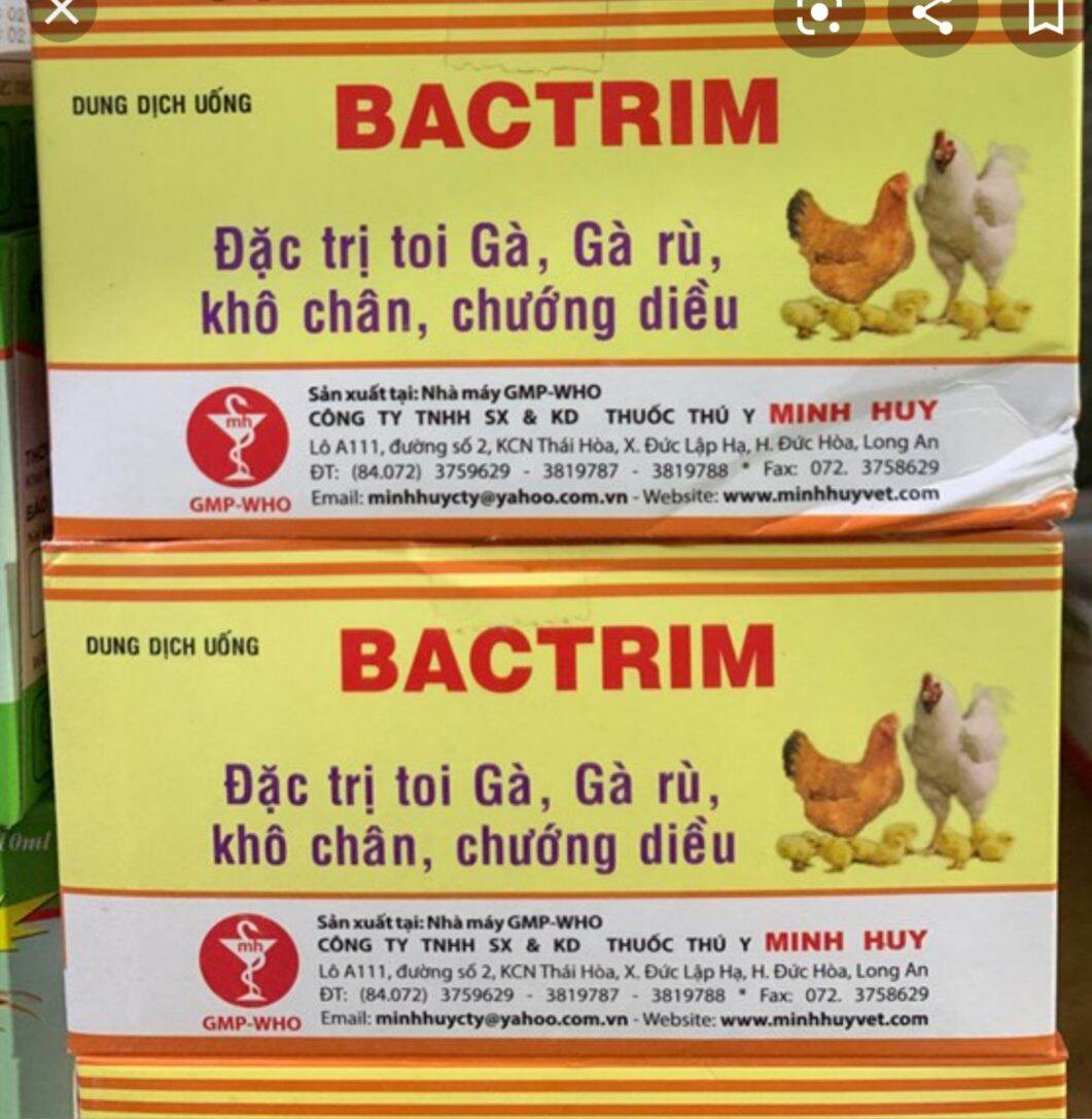 Bactrim combo 2 lọ*10ml toi gà, gà rù, khô chân, chướng diều