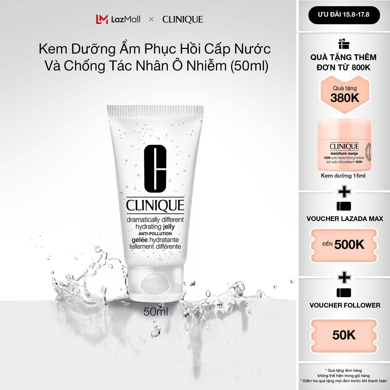 Kem dưỡng ẩm phục hồi cấp nước và chống tác nhân ô nhiễm Clinique Dramatically Different Hydrating Jelly - Moisturizer 50ml