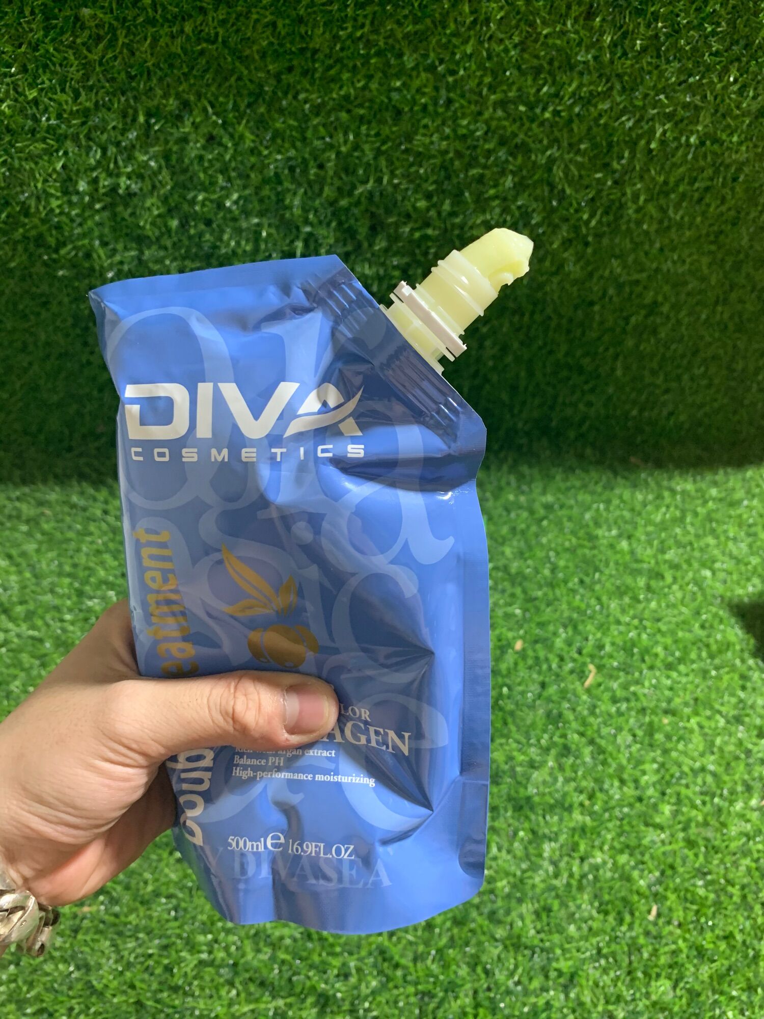 Kem hấp ủ tóc Colagen DIVA túi 500ml chất kem vàng đặc