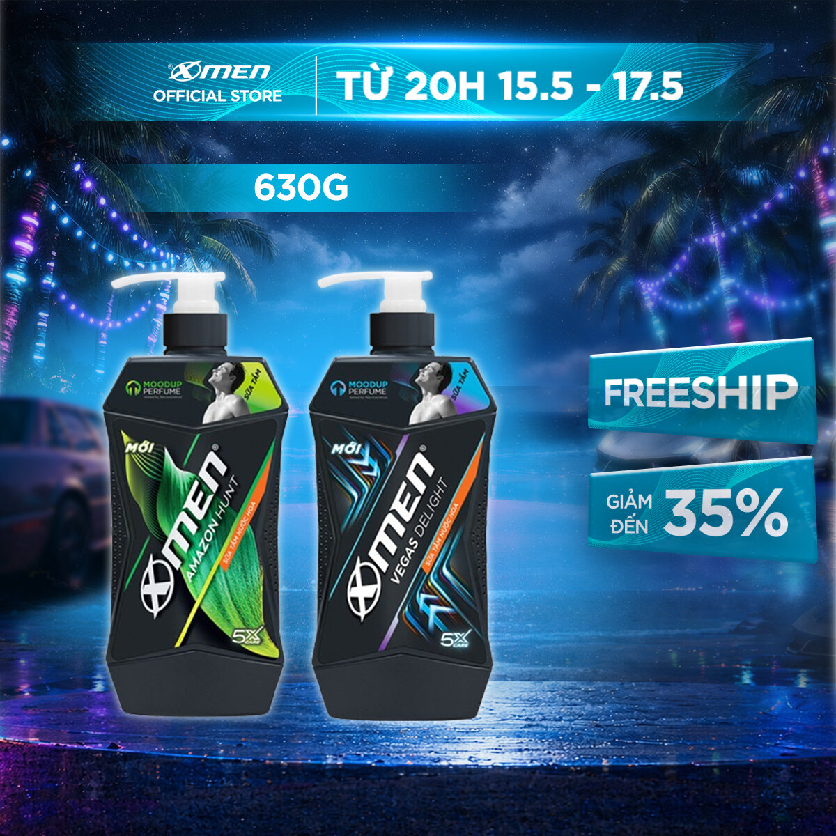 [Mới] Sữa tắm Xmen Amazon Hunt/ Vegas Delight 630g - Công nghệ mùi hương giúp tinh thần phấn chấn