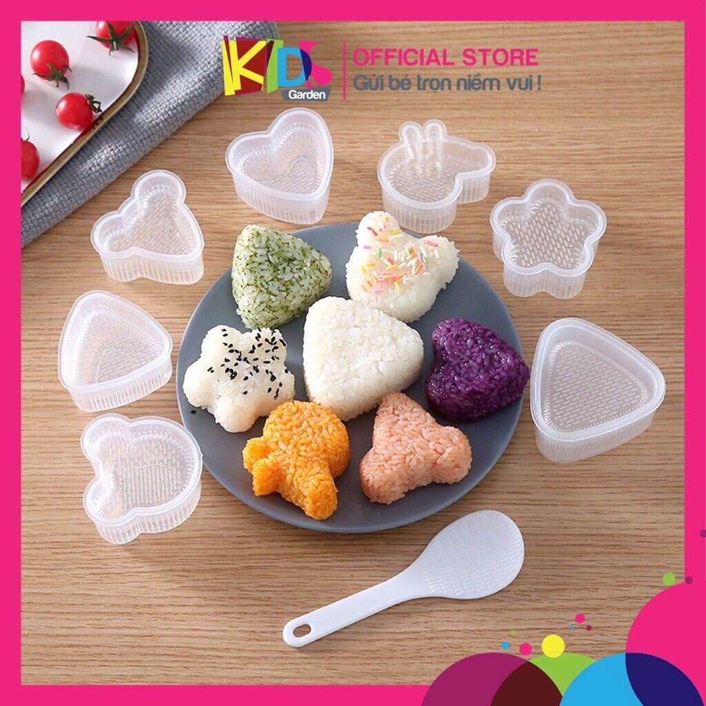 Set 7 khuôn làm cơm nắm cho bé kèm vá xúc cơm