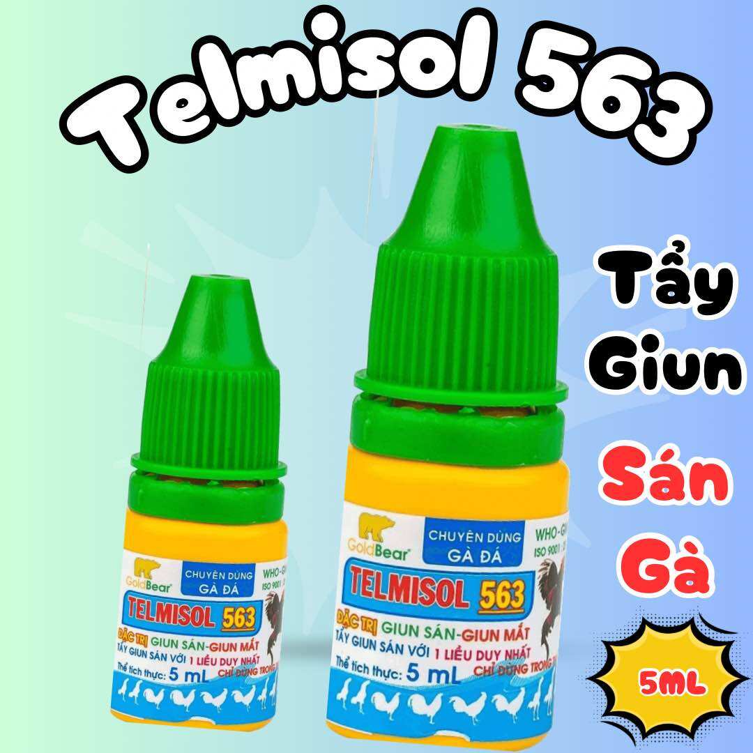 Telmisol 563 tẩy giun sán, giun mắt trên gà, chim cảnh lọ 50ml