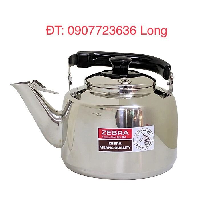 Ấm đun nước cao cấp, inox 304 chính hãng zebra nhập khẩu thái lan 7,5 lít, có reo 113550