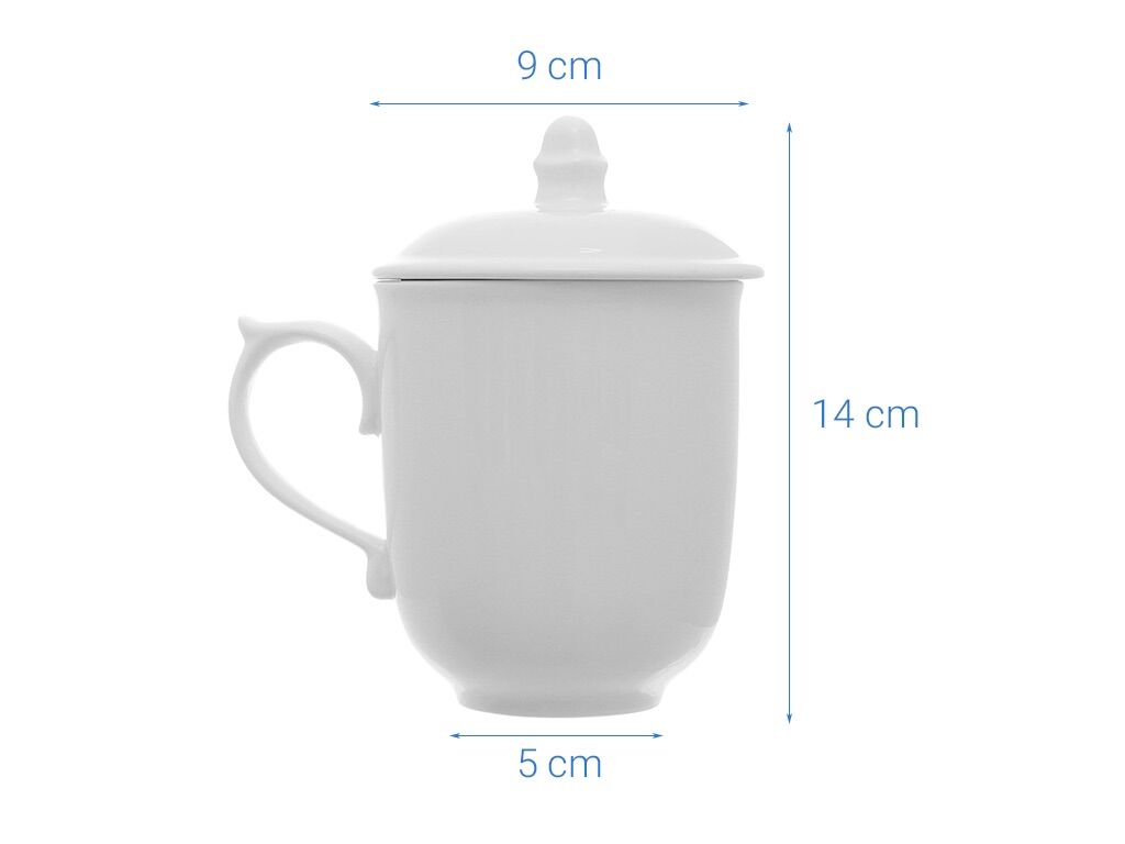 [HCM]Ly sứ có nắp 300ml Minh Châu MC-CN06 trắng