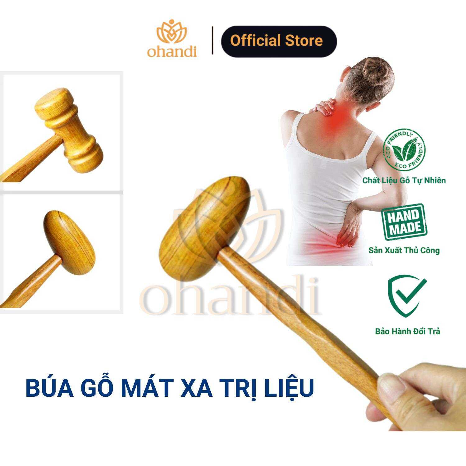 Cây Búa Gỗ Đấm Lưng Mát Xa Trị Liệu
