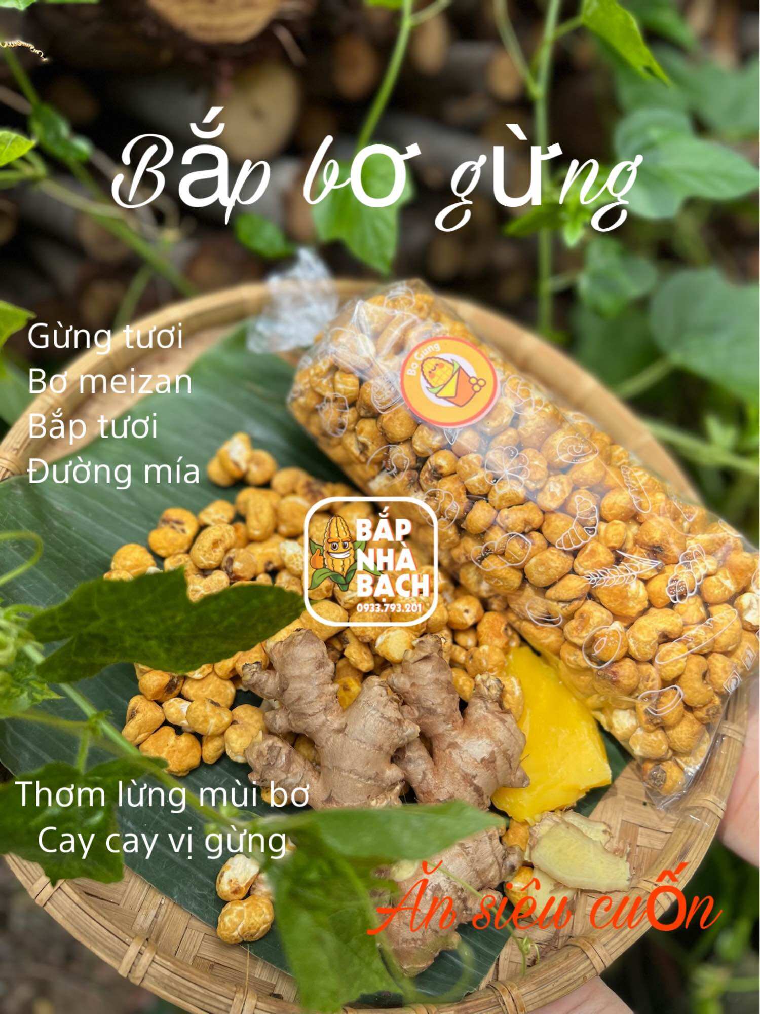 120gr Bắp nổ bơ gừng, bỏng ngô, bắp nổ tuổi thơ