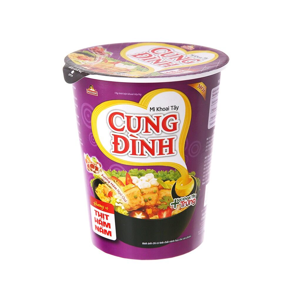 Thùng mì ly hương vị Thịt Hầm Nấm + Trứng Cùng Đình ( thùng 24 ly, ly 100g)