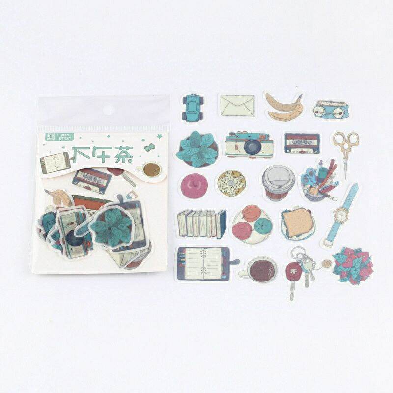 Set 40 sticker washi dán trang trí sổ nhật ký, planner scrapbook