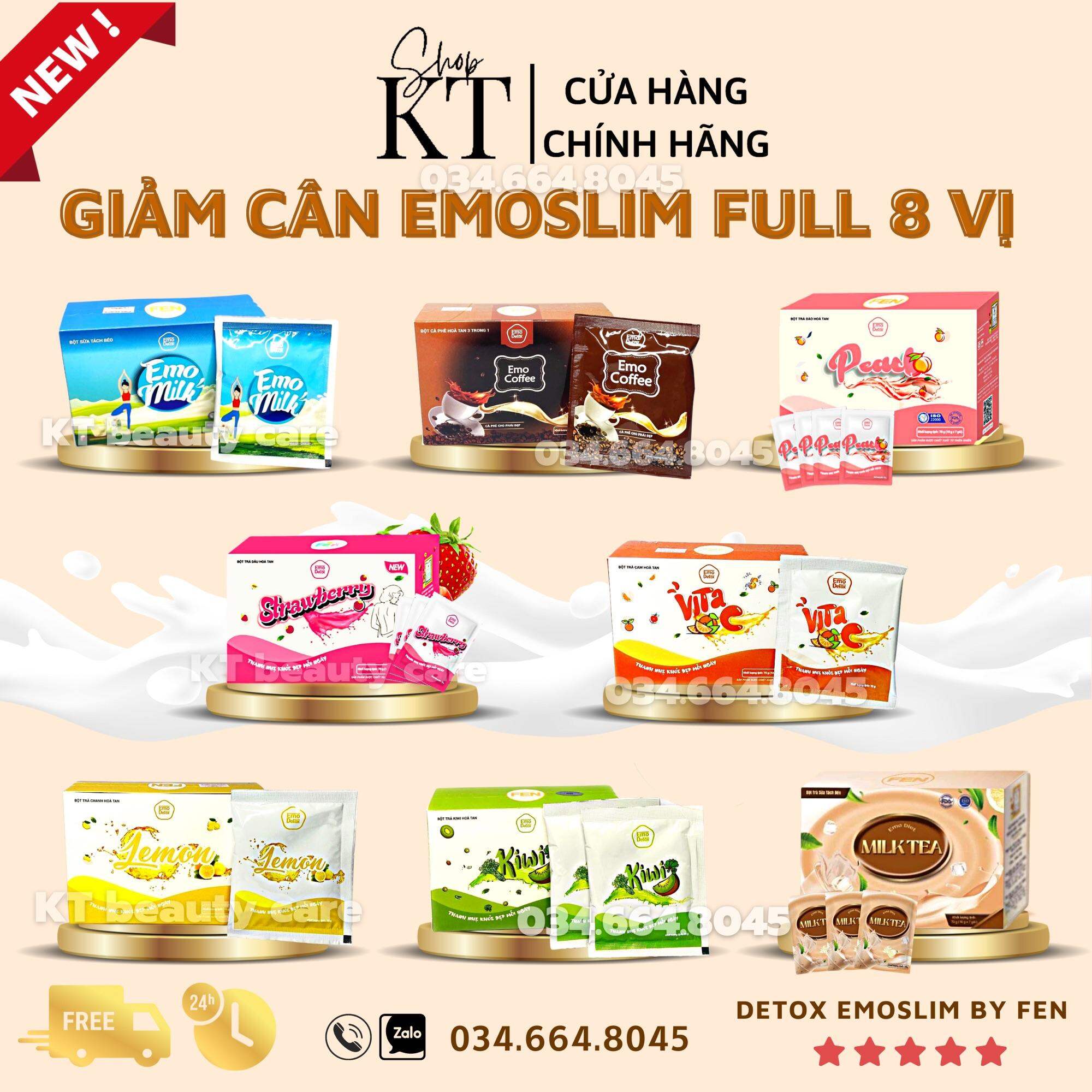 GIẢM CÂN EMOSLIM chính hãng 100%  FULL 8 VỊ - Giảm cân nhanh hiệu quả giam can giảm cân [Freeship + Quà]