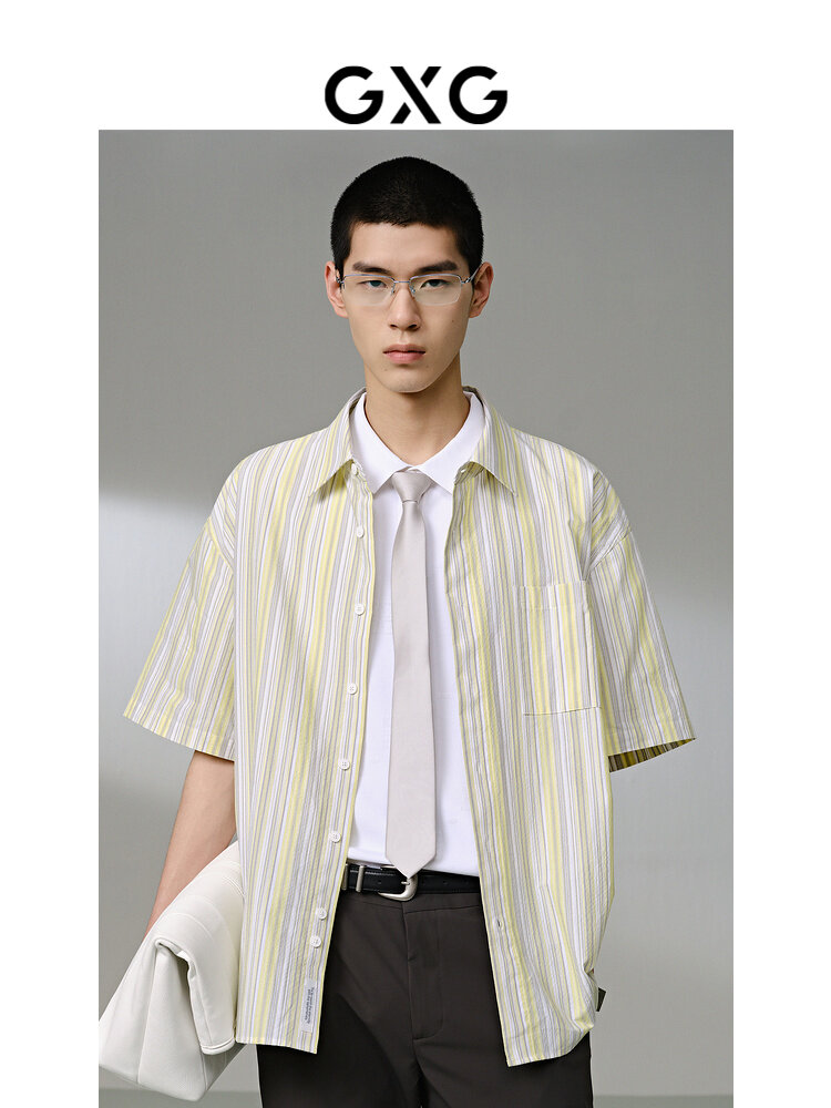 GXG | Men's Striped Commuter Short Sleeve Shirt Giá 1,379,000 Đồng*Miễn phí vận chuyển