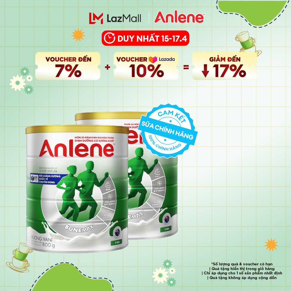 [Voucher giảm đến 26%]Combo 2 Sữa Bột Anlene Hương Vani 800G