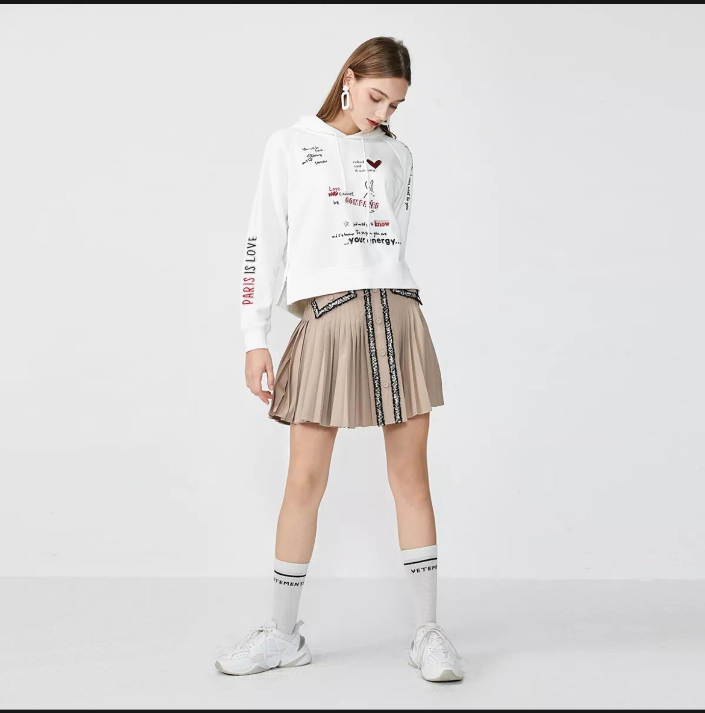 vero moda - chân váy mini xếp li cạp cao cho nữ