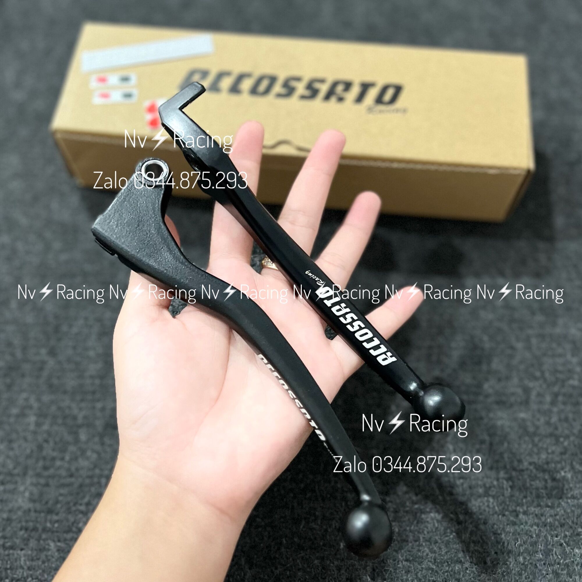 [ Chính hãng ] Bộ tay thắng Mod Accossato Đen nhám Vario/Winner/Exciter/Airblade/Vision/wave/Future ( Tặng kèm tem dán )