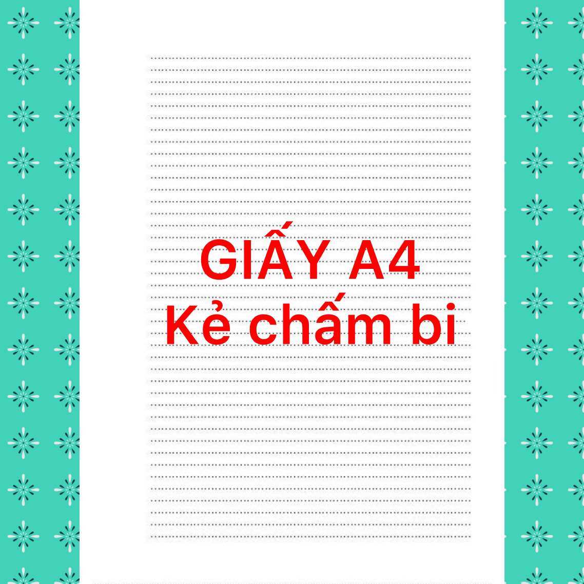 100 tờ giấy A4 kẻ Chấm Bi, một mặt và 2 mặt, đáp ứng theo yêu cầu của khách hàng