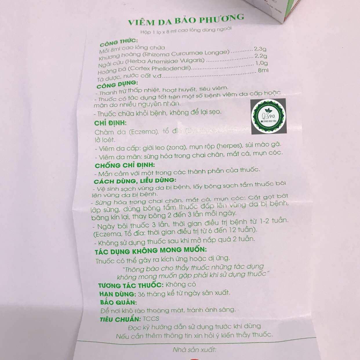 Viêm da Bảo Phương 1 lọ 8ml