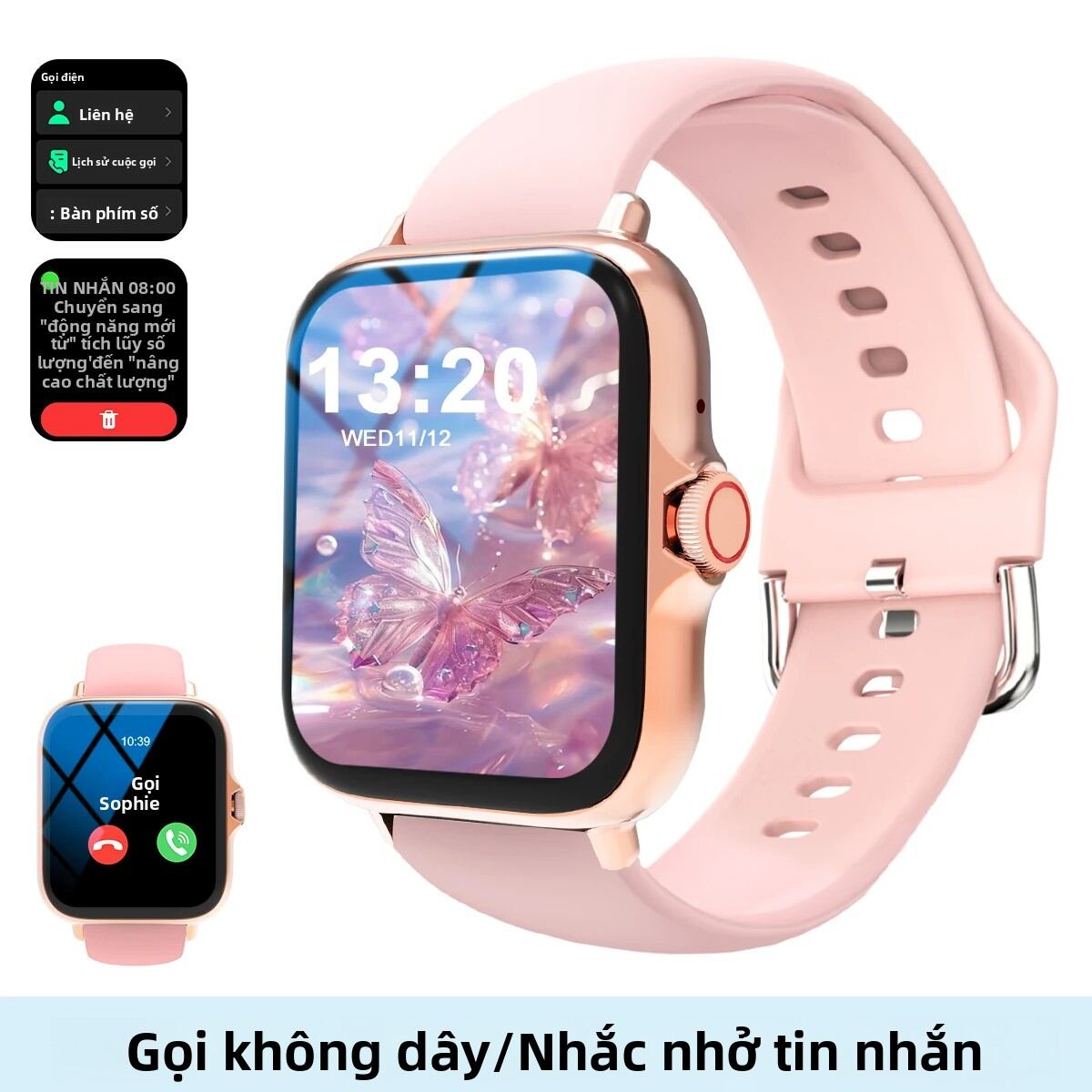 Đồng Hồ Thông Minh Gọi Điện Không Dây Dành Cho Nam Và Nữ, Thiết Bị Theo Dõi Thể Dục Thể Thao, Tương Thích Với iPhone/Android, Nhiều Ứng Dụng Nhắc Nhở.