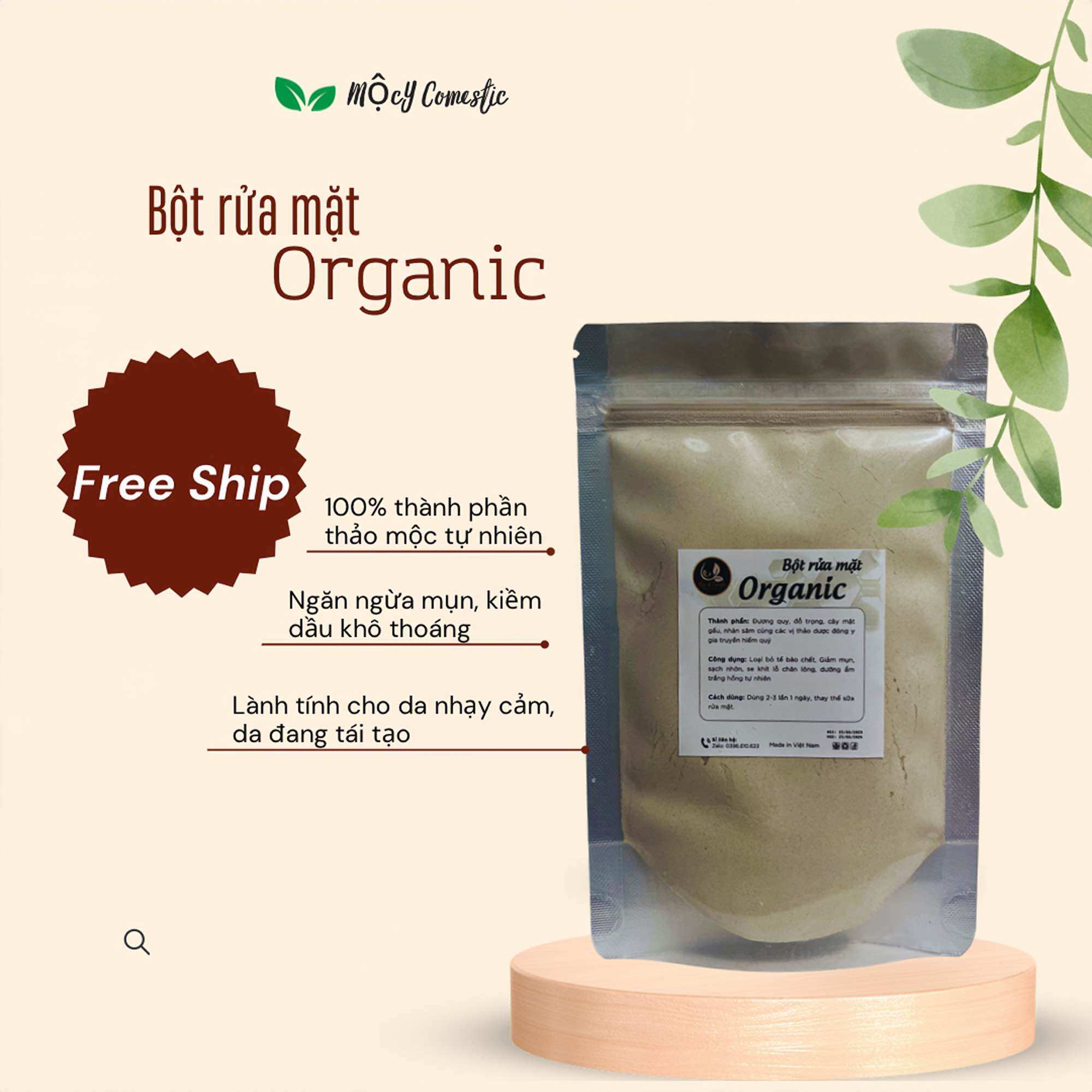 Bột rửa mặt thảo mộc trắng da nguyên chất handmade