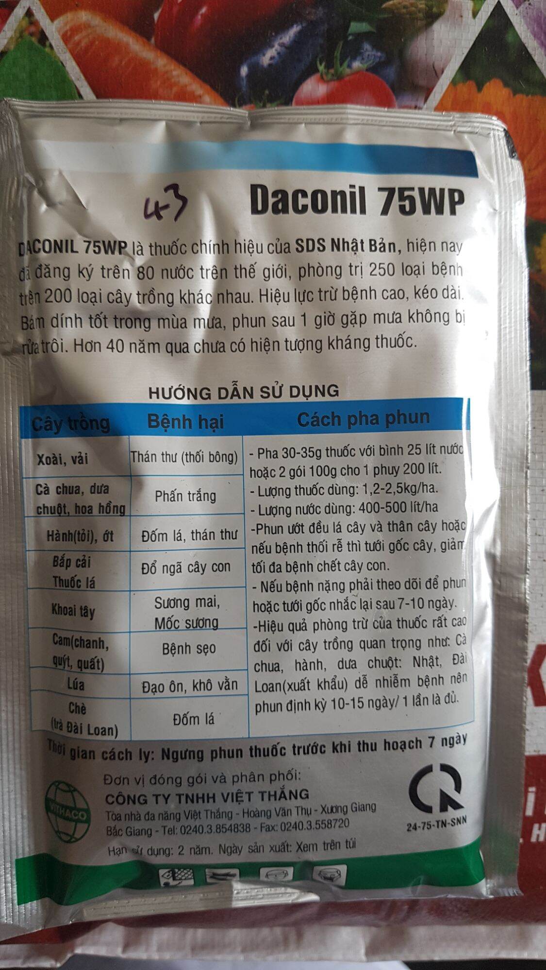 Thuốc trừ bệnh DACONIL 75WP (NHẬT BẢN)