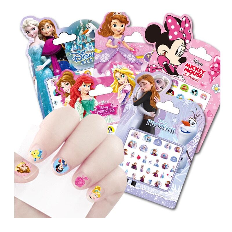 Sỉ 30/50 gói dán móng tay cho bé trộn 8 mẫu công chúa và micky