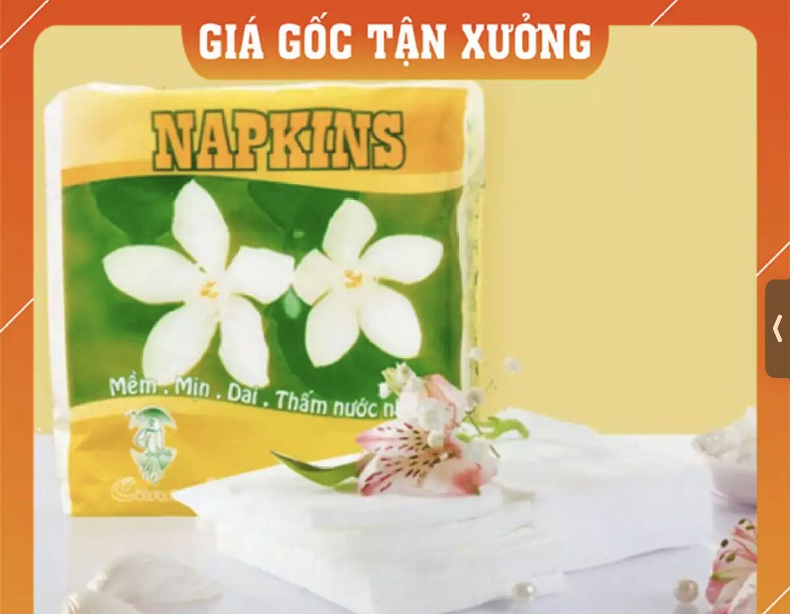 Combo 10 gói khăn giấy ăn dạng vuông Hoa Mai