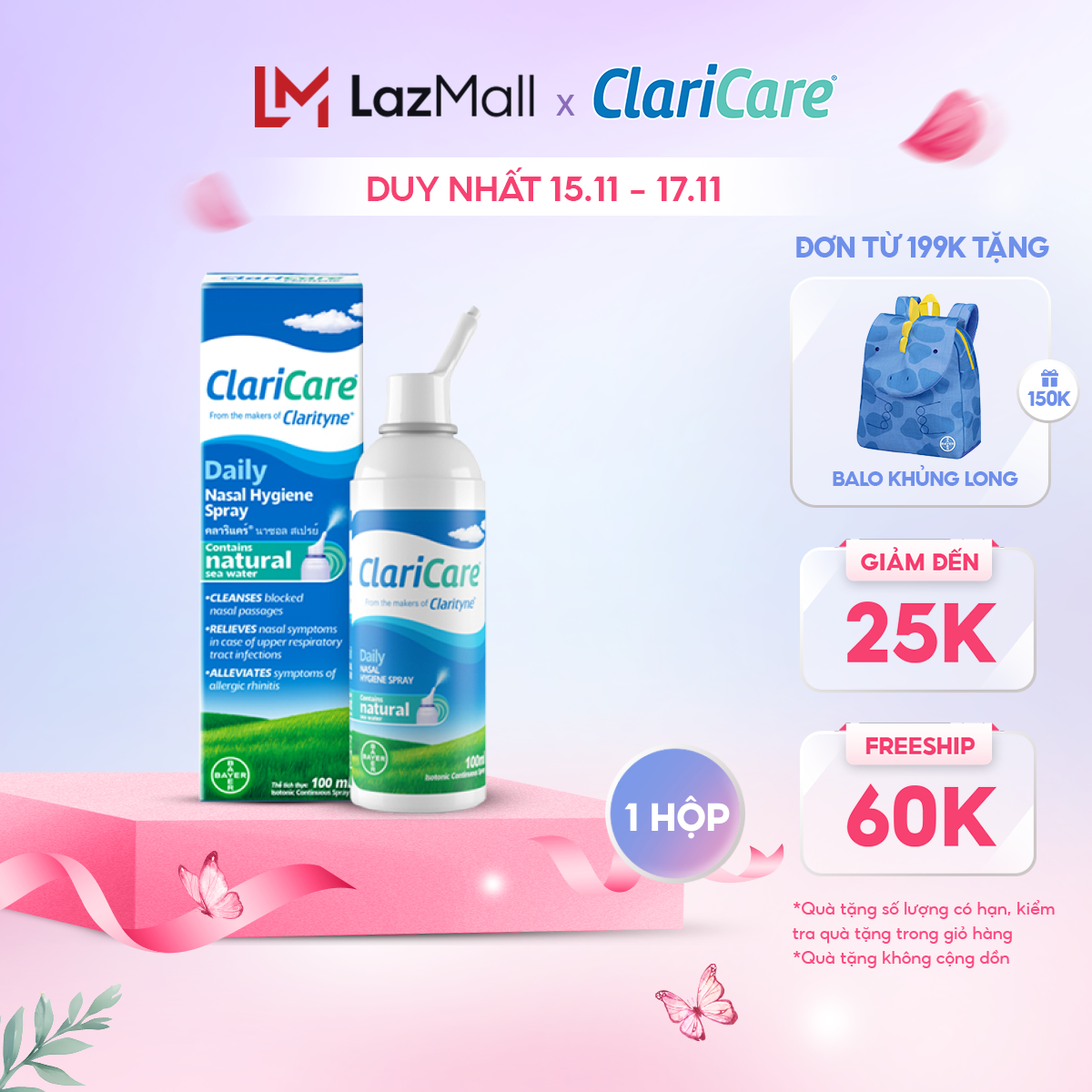 Dung Dịch Xịt Vệ Sinh Mũi Claricare 100ml