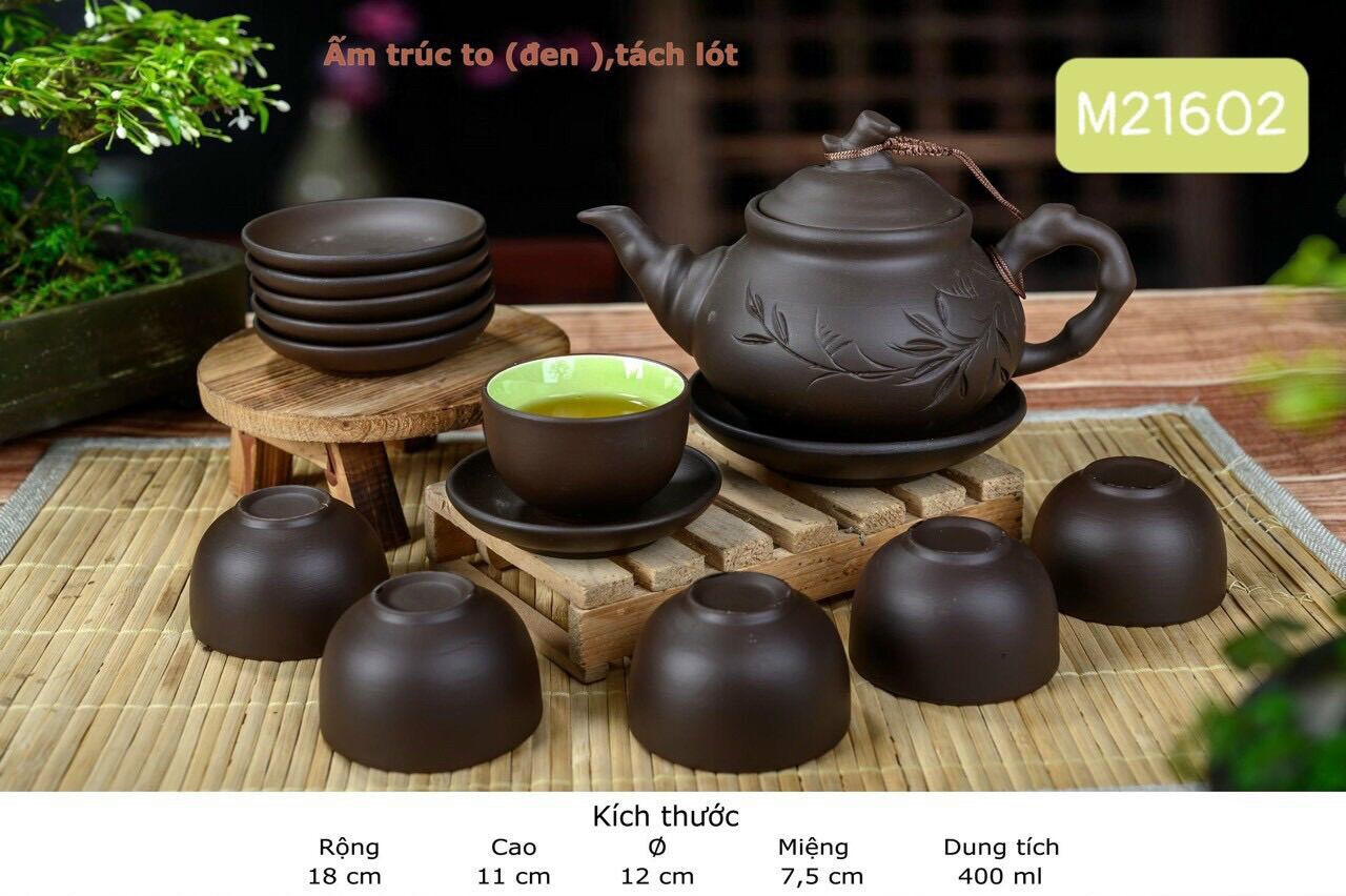 Bộ ấm chén gốm Sa tử. Gốm sứ Bát Tràng.