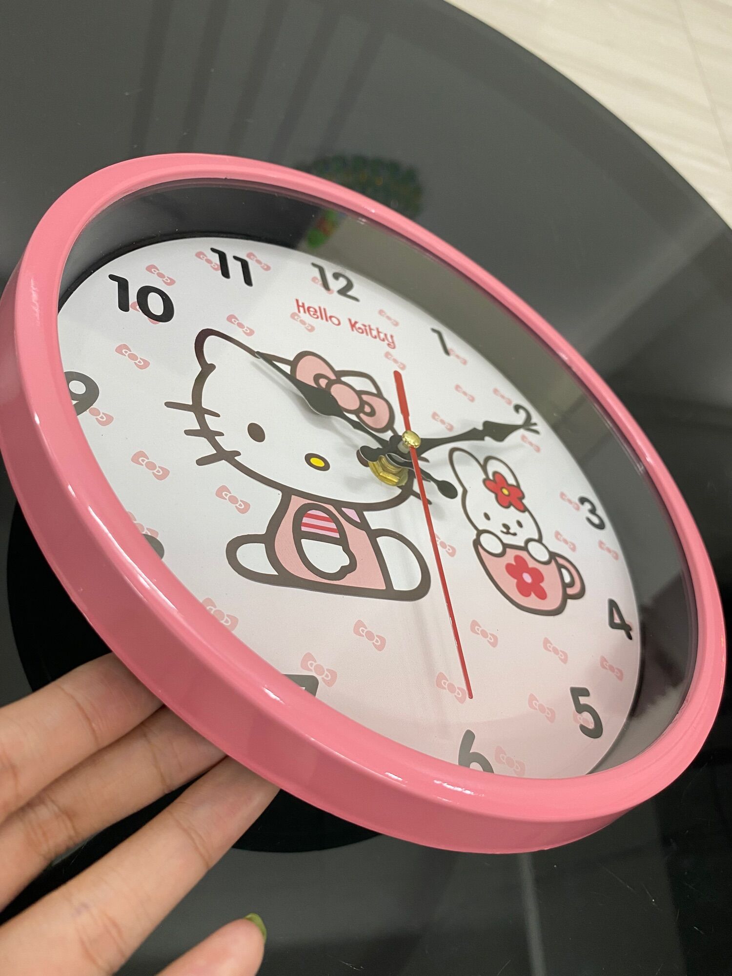 Đồng hồ treo tường tròn 22cm hello kitty