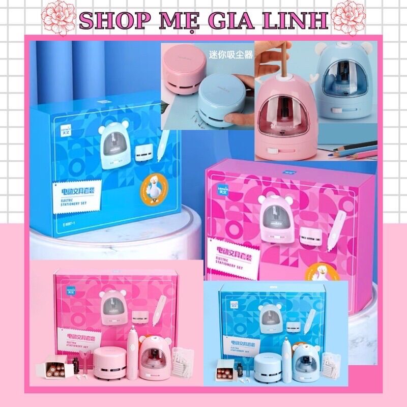 Sài gòn hộp gọt bút chì thông minh ( gồm 1 gọt bút chì - 1 tẩy bút chì -1 máy hút bụi mini - 1 hộp pin -1 hộp đầu tẩy )