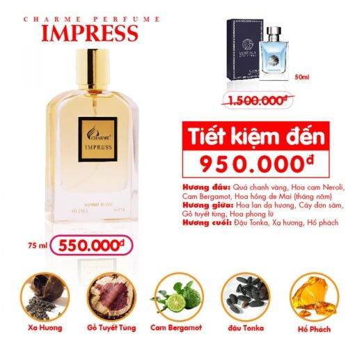 [Hcm]Nước Hoa Nam Impress 75Ml