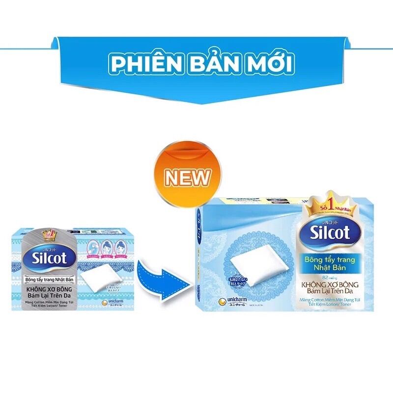 Bông tẩy trang ( bông trang điểm ) Silcot Nhật Bản 82 miếng và 66 miếng