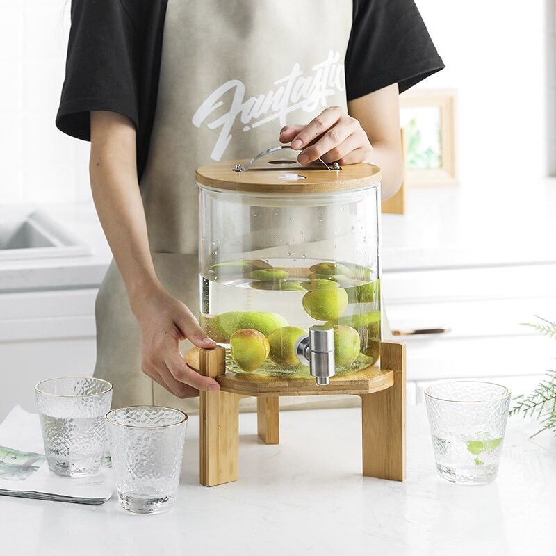 Bình nước chân gỗ có vòi 5 lít | 8 lít
