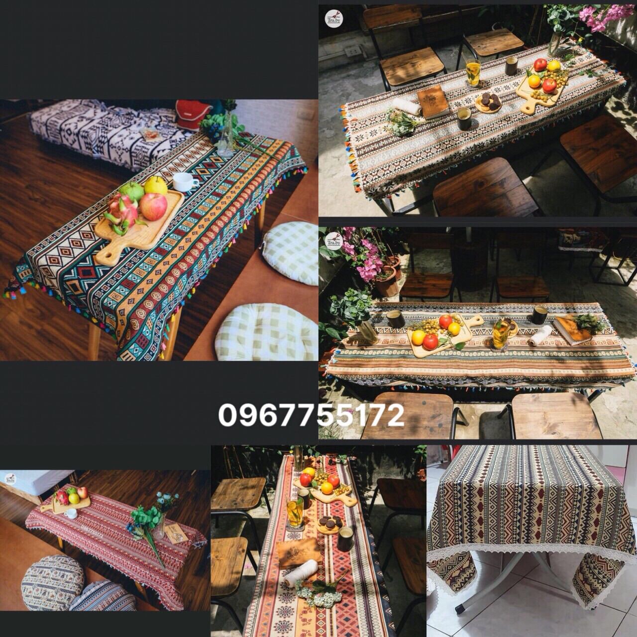 Trải bàn bằng vải thổ cẩm ( khách chính màu nào chat với shop nhé )