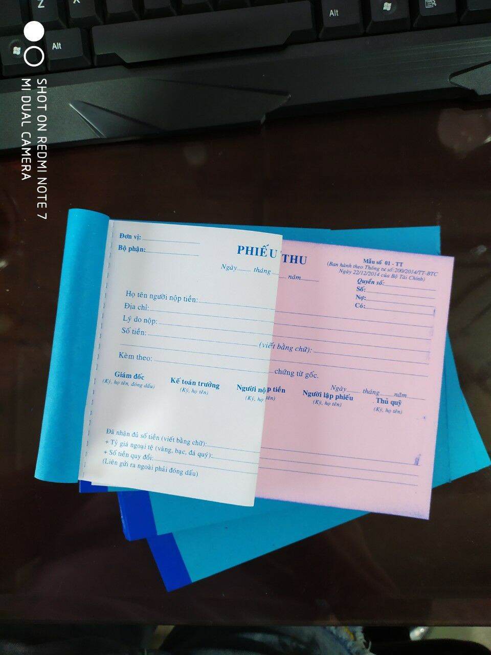 [HCM]Combo 5 quyển Phiếu Thu : 1/2/3 liên