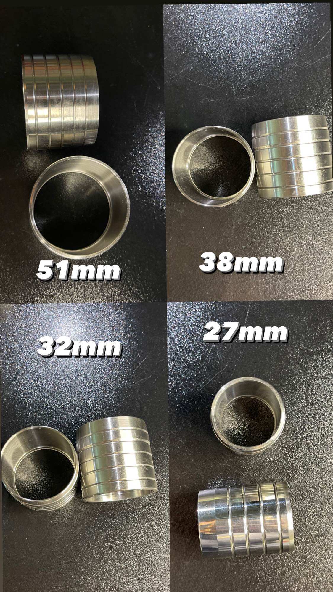 Khâu nối cổ pô xe cnc 304 inox 100% & titan chồng xì chỗng rỉ