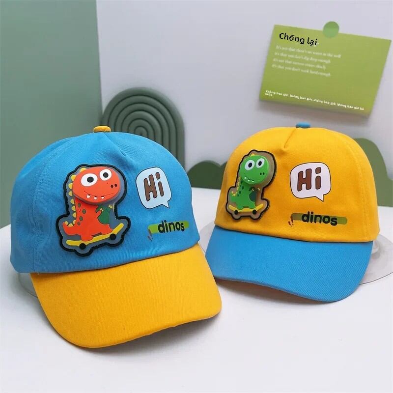 Hoạt Hình Dễ Thương Khủng Long Trẻ Em Mũ Bóng Chày Unisex Mũ Chống Nắng Cho Bé Có Thể Điều Chỉnh Cho Bé Mũ Lưỡi Trai Xuân Hè Cotton Phong Cách Thể Thao