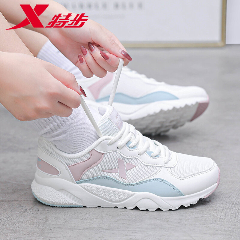 Giày Chạy Bộ Nữ Xtep Mùa Hè 2024 Mới Lưới Giày Đơn Mạng Giày Thể Thao Nhẹ Cho Mặt Đường Và Đường Mòn