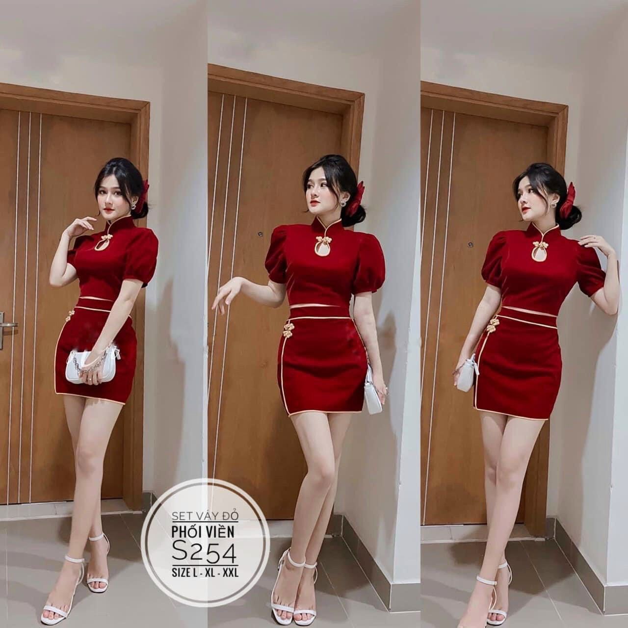 55-90kg Bigsize SET VÁY TẾT CÁCH TÂN